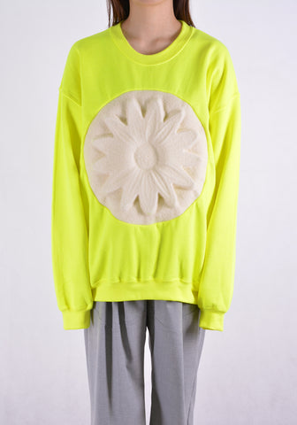 PAULA CANOVAS DEL VAS FLOWER EMBOSSED SWEAT SHIRT YELLOW | DOSHABURI Shop