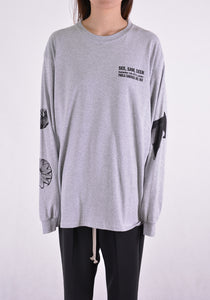 PAULA CANOVAS DEL VAS AT004 LONG SLEEVE PRINTED T-SHIRT GREY - DOSHABURI Shop