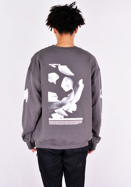PAULA CANOVAS DEL VAS AJ003 LONG SLEEVE PRINTED SWEAT SHIRT GREY - DOSHABURI Shop