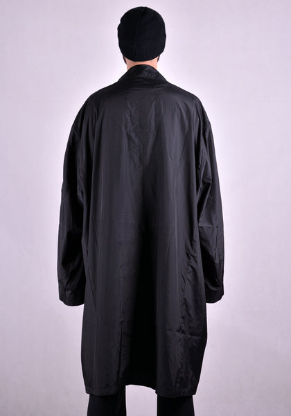 RANDOM IDENTITIES NY-04 SATIN OVERCOAT BLACK 2021SS | DOSHABURI Online Shop