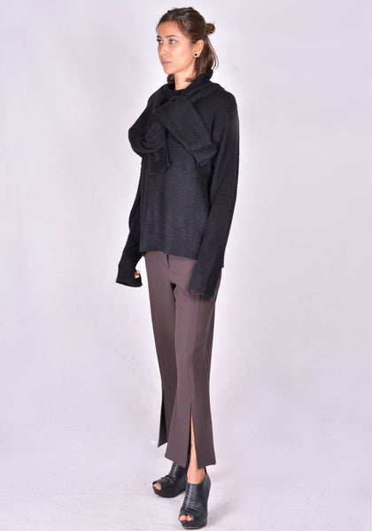 ROKH R3CA20 MH MOHAIR DOUBLE KNIT SWEATER BLACK 2020FW | DOSHABURI Online Shop