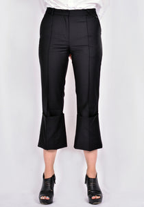 ROKH R1CA58 PM FOLD FRONT PANTS BLACK 2021SS | DOSHABURI Online Shop