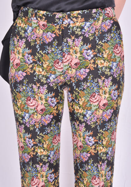 ROKH R1CA58 PM  FOLD FRONT PANTS FLORAL JACQUARD 2021SS | DOSHABURI Online Shop