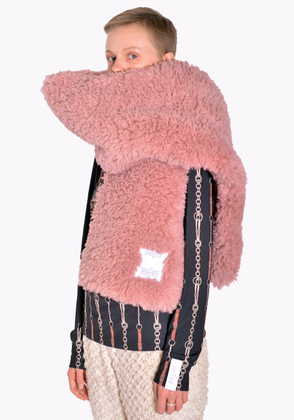 ROKH RA5CA02 JP FAUX FUR SCARF PINK FW22 | DOSHABURI Online Shop