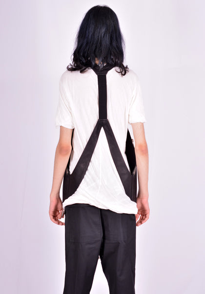 RICK OWENS RU02A5451 LCW 09 BAUHAUSLEATHER VEST BLACK 2021FW | DOSHABURI Online Shop