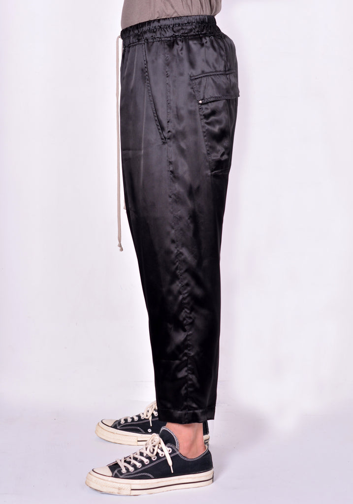 RICK OWENS DRAWSTRING CROPPED PANTS BLACK FW21 | DOSHABURI Online Shop