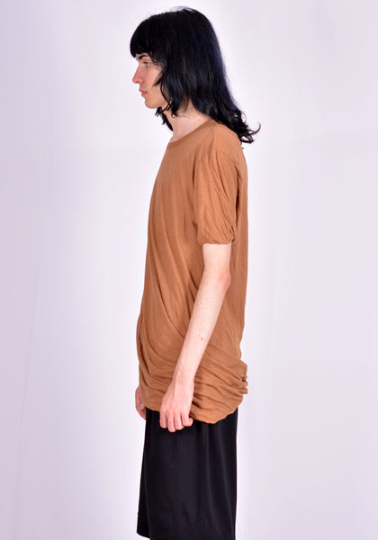 RICK OWENS RU02A5256 UC 24 DOUBLE LAYERED T-SHIRT HONEY 2021FW | DOSHABURI Online Shop