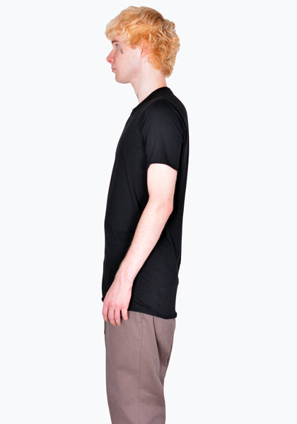 RICK OWENS RU02B2251 JA 09 BASIC T-SHIRT BLACK FW22 | DOSHABURI Online Shop