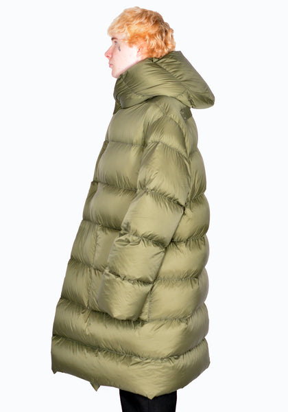 RICK OWENS RU02B2998 NZD3 15  PADDED & QUILTED HOODED LINER COAT GREEN FW22 | DOSHABURI Online Shop