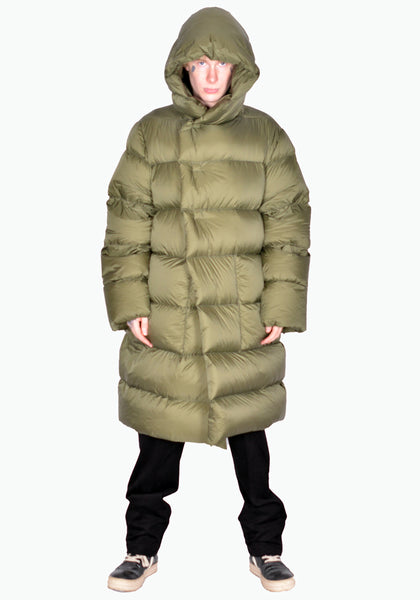 RICK OWENS RU02B2998 NZD3 15  PADDED & QUILTED HOODED LINER COAT GREEN FW22 | DOSHABURI Online Shop