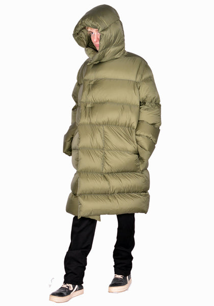 RICK OWENS RU02B2998 NZD3 15  PADDED & QUILTED HOODED LINER COAT GREEN FW22 | DOSHABURI Online Shop