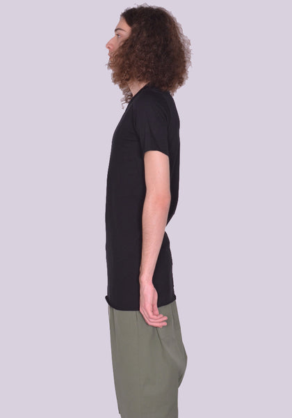 RICK OWENS MEN RU01C4251 JA BASIC SHORT SLEEVE T-SHIRT BLACK SS23 | DOSHABURI Online Shop