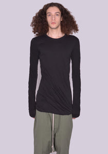 RICK OWENS MEN RU01C4257 UC DOUBLE LAYERED LONG SLEEVE T-SHIRT BLACK SS23 | DOSHABURI Online Shop