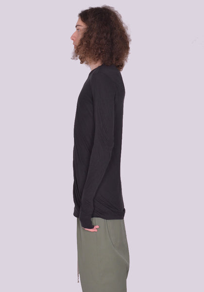 RICK OWENS MEN RU01C4257 UC DOUBLE LAYERED LONG SLEEVE T-SHIRT BLACK SS23 | DOSHABURI Online Shop