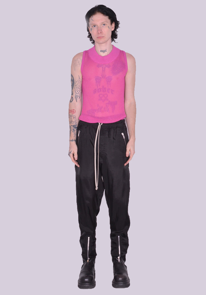 RICK OWENS MEN TECUATL TRACKPANTS BLACK SS23 | DOSHABURI Online Shop