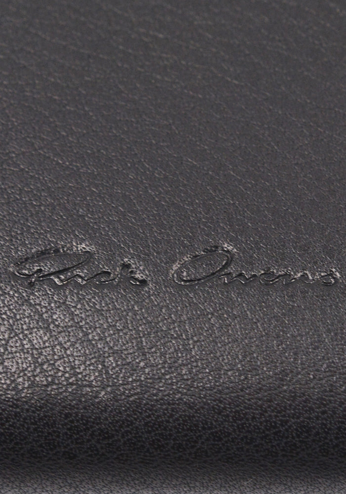 RICK OWENS RA01C0216 ZIPPED WALLET BLACK SS23 | DOSHABURI
