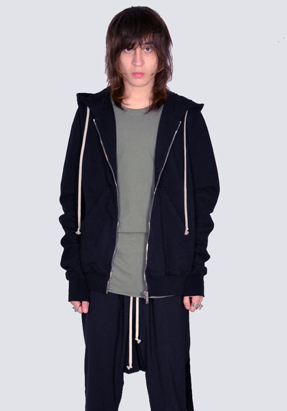 RICK OWENS DRKSHDW DU01C6276 F 09 JASON ZIP SWEAT HOODIE BLACK