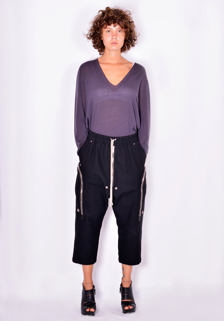 RICK OWENS BELA CROPPED PANTS BLACK FW21 | DOSHABURI Online Shop