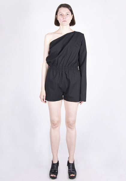 RICK OWENS RO21S3598 ZL 09 CROPPED FLIGHTSUIT BLACK 2021SS | DOSHABURI Online Shop