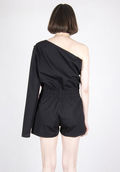 RICK OWENS RO21S3598 ZL 09 CROPPED FLIGHTSUIT BLACK 2021SS | DOSHABURI Online Shop