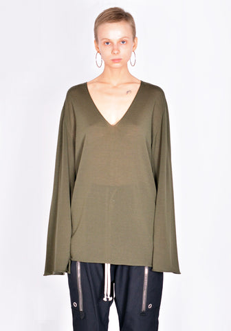 RICK OWENS RP02B6616 M 15 TOGA KNIT SWEATER GREEN FW22 | DOSHABURI Online Shop