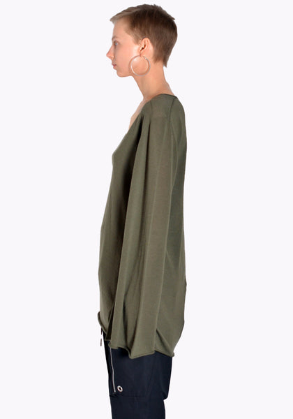 RICK OWENS RP02B6616 M 15 TOGA KNIT SWEATER GREEN FW22 | DOSHABURI Online Shop