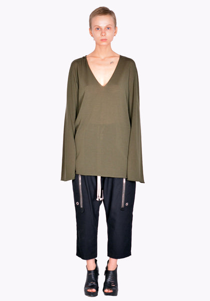 RICK OWENS RP02B6616 M 15 TOGA KNIT SWEATER GREEN FW22 | DOSHABURI Online Shop