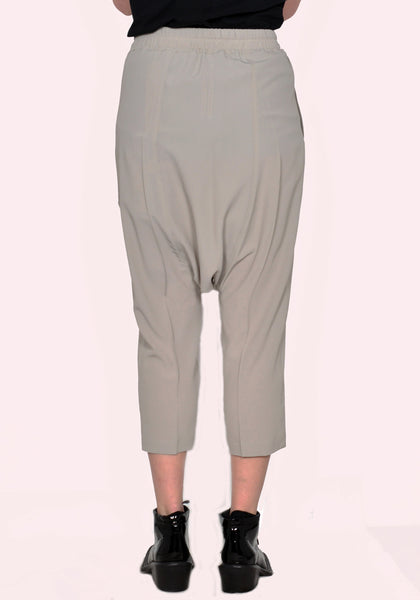 RICK OWENS WOMEN RP01C5308 CC DRAWSTRING CROPPED PANTS PEARL
