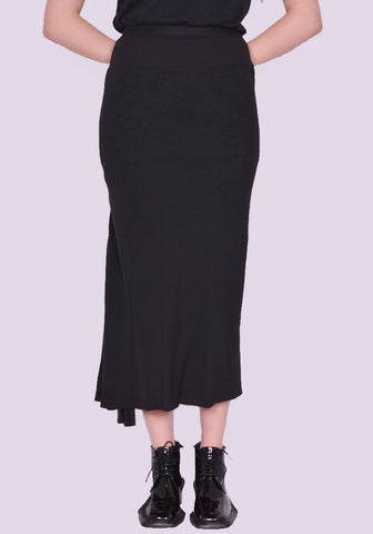 RICK OWENS WOMEN RP01C5334 Y 09 CALF BIAS SKIRT BLACK SS23 | DOSHABURI Online Shop