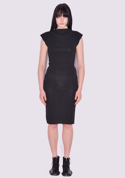 RICK OWENS COLUMN KNIT DRESS BLACK SS23 | DOSHABURI Online Shop