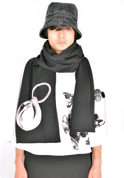 STEFAN COOKE SCAW21SC2 JERSEY SCARF WITH BELL PRINT BLACK FW21 | DOSHABURI Online Shop