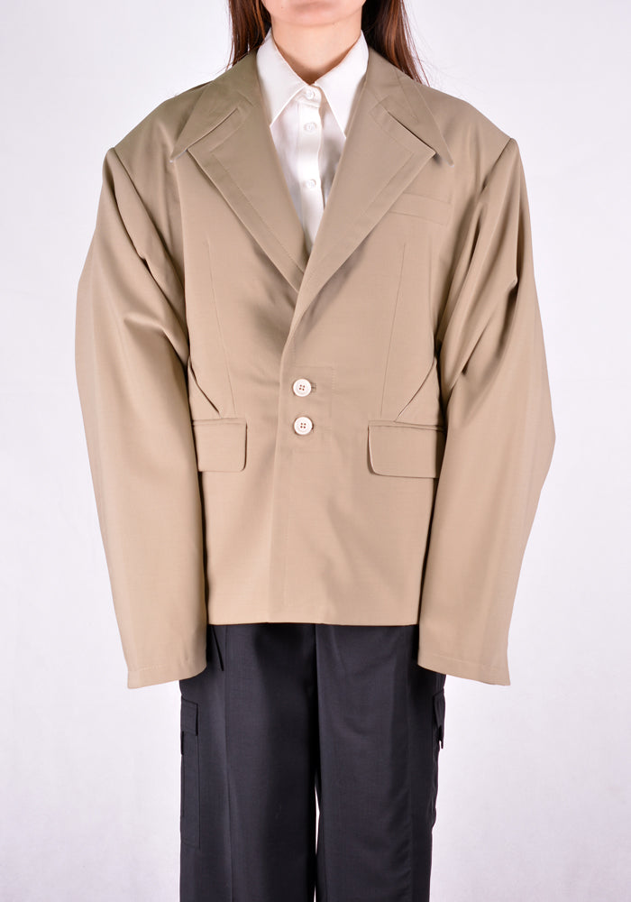 SITUATIONIST JACK-01-WOOL-BEIG JACKET BEIGE - DOSHABURI Shop