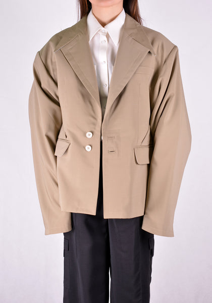 SITUATIONIST JACK-01-WOOL-BEIG JACKET BEIGE - DOSHABURI Shop