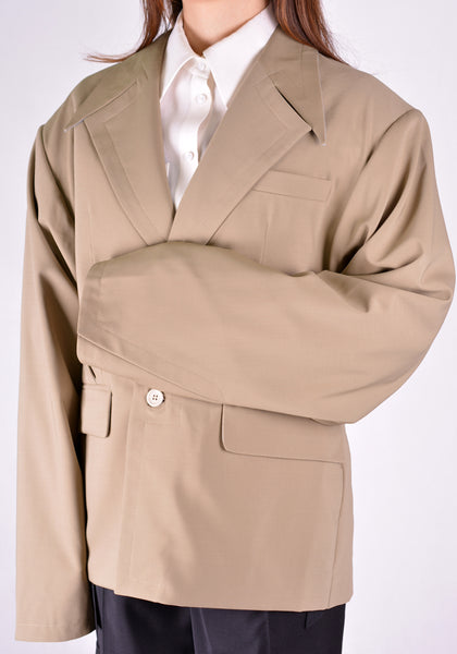 SITUATIONIST JACK-01-WOOL-BEIG JACKET BEIGE - DOSHABURI Shop