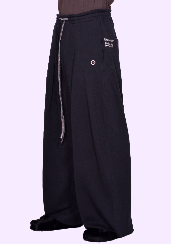 SHINYA KOZUKA ORDINALY HOME BAGGY PANTS BLACK SS23