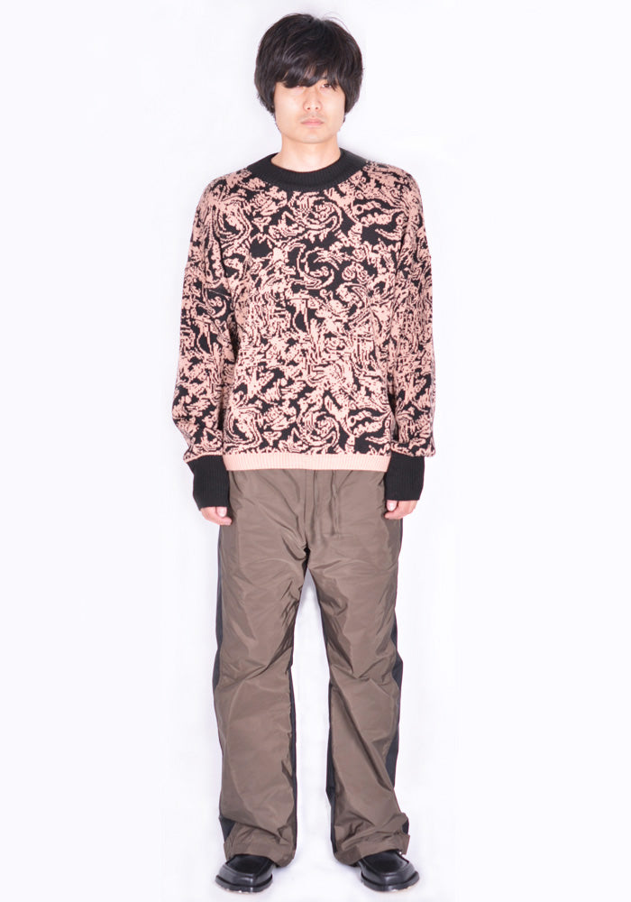 SERAPIS JACQUARD KNIT SWEATER SALMON PINK/BLACK SWIRL FW21 | 50