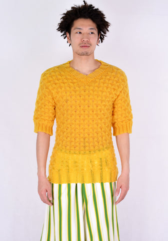 SUNNEI TVN01 V-NECK SHORT SLEEVE KNIT SWEATER MANGO - DOSHABURI Shop