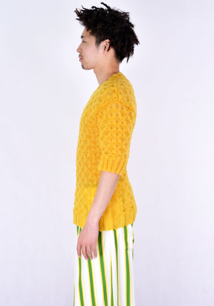 SUNNEI TVN01 V-NECK SHORT SLEEVE KNIT SWEATER MANGO - DOSHABURI Shop