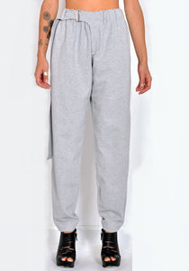 VEJAS MAKSIMAS 2078 BELTED SWEAT JERSEY PANTS GREY MELANGE FW21 | DOSHABURI Online Shop