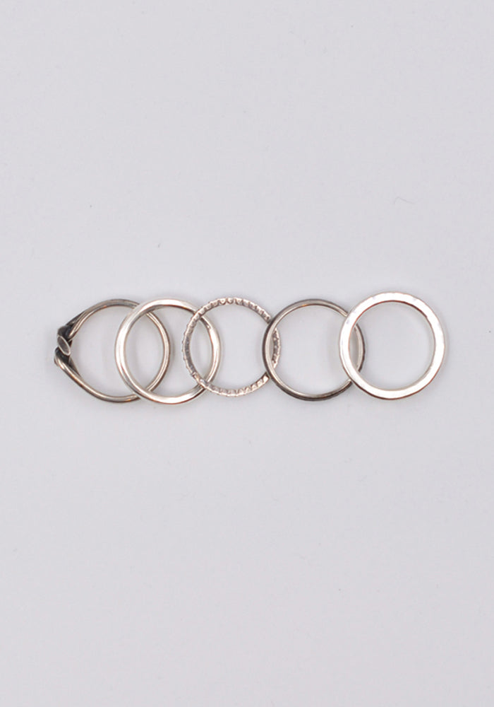 WERKSTATT MÜNCHEN M1181 SILVER 5 RING COMBI MIXED | DOSHABURI Online Shop