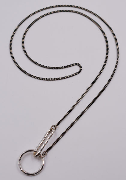 WERKSTATT MÜNCHEN M3879 SILVER NECKLACE HAMMERED LINK/CIRCLE | DOSHABURI Online Shop