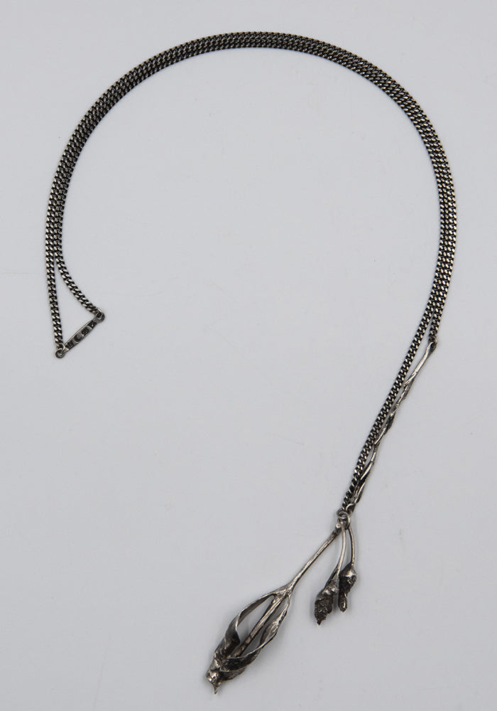 WERKSTATT MÜNCHEN M3914 FINE CHAIN NECLACE LEAVES SILVER WERKSTATT MÜNCHEN M3914 FINE CHAIN NECLACE LEAVES SILVER