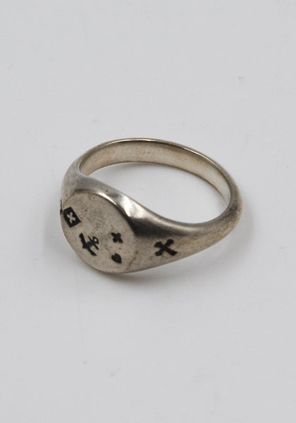 WERKSTATT MÜNCHEN M1231 SIGNET RING FAITH LOVE HOPE SILVER | DOSHABURI Online Shop