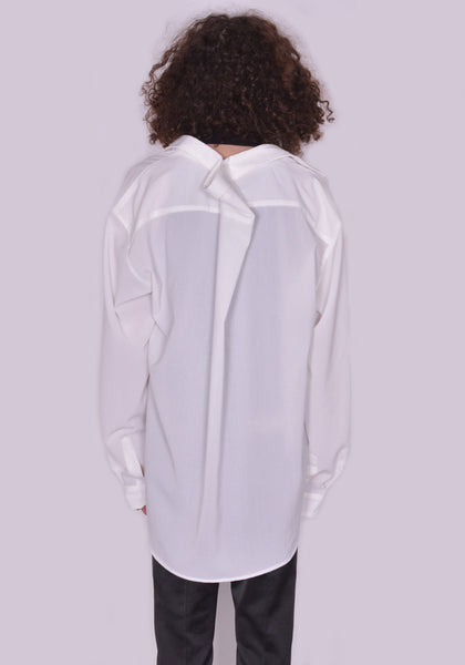 YUIKI SHIMOJI UNISEX LONG SLEEVE SHIRT WHITE COCTEAU | DOSHABURI Online Shop