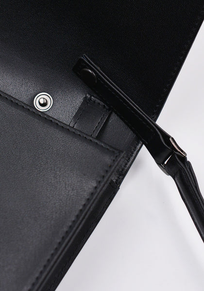 YOHJI YAMAMOTO DISCORD DX-I09-707 QUADERNA SMALL CLUTCH BLACK | DOSHABURI Online Shop