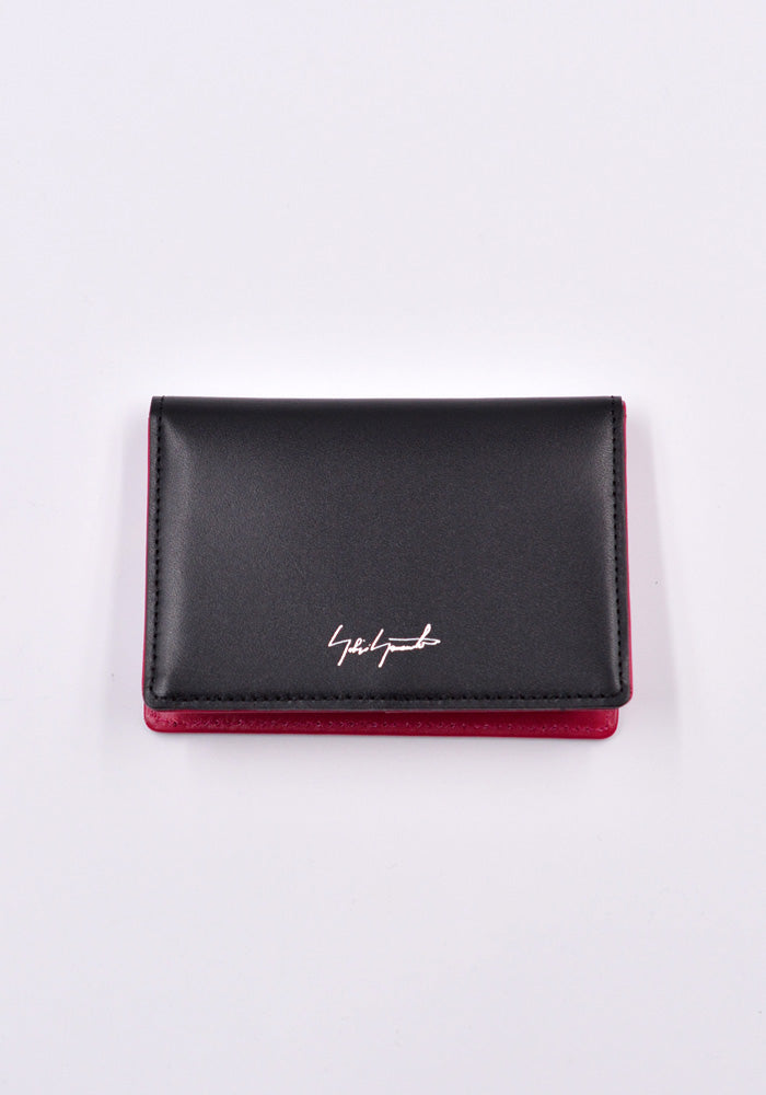 YOHJI YAMAMOTO DISCORD LEATHER CARD HOLDER BLACK/PINK | DOSAHBURI