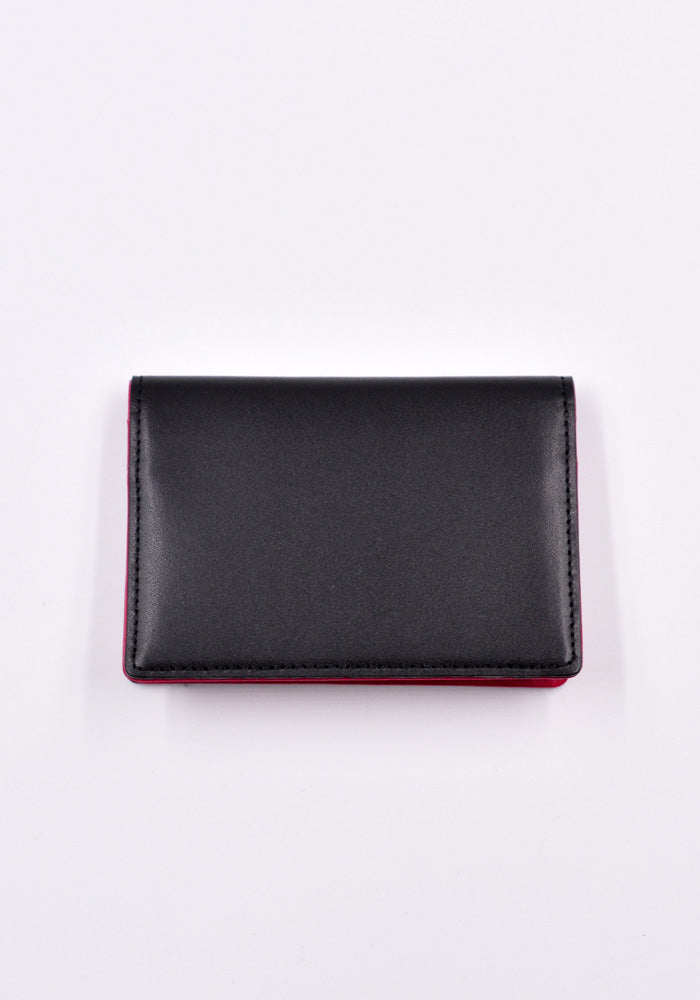 YOHJI YAMAMOTO DISCORD LEATHER CARD HOLDER BLACK/PINK | DOSAHBURI