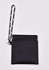 YOHJI YAMAMOTO DISCORD DD-A20-715 SPRING MOUTH COIN CASE BLACK LEATHER | DOSHABURI Online Shop