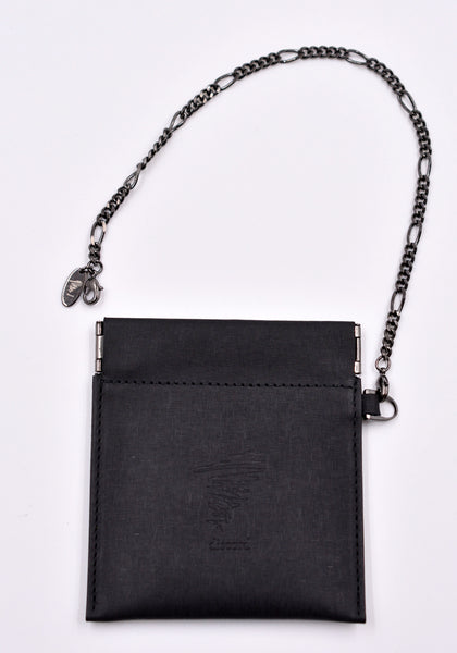 YOHJI YAMAMOTO DISCORD DD-A20-715 SPRING MOUTH COIN CASE BLACK LEATHER | DOSHABURI Online Shop