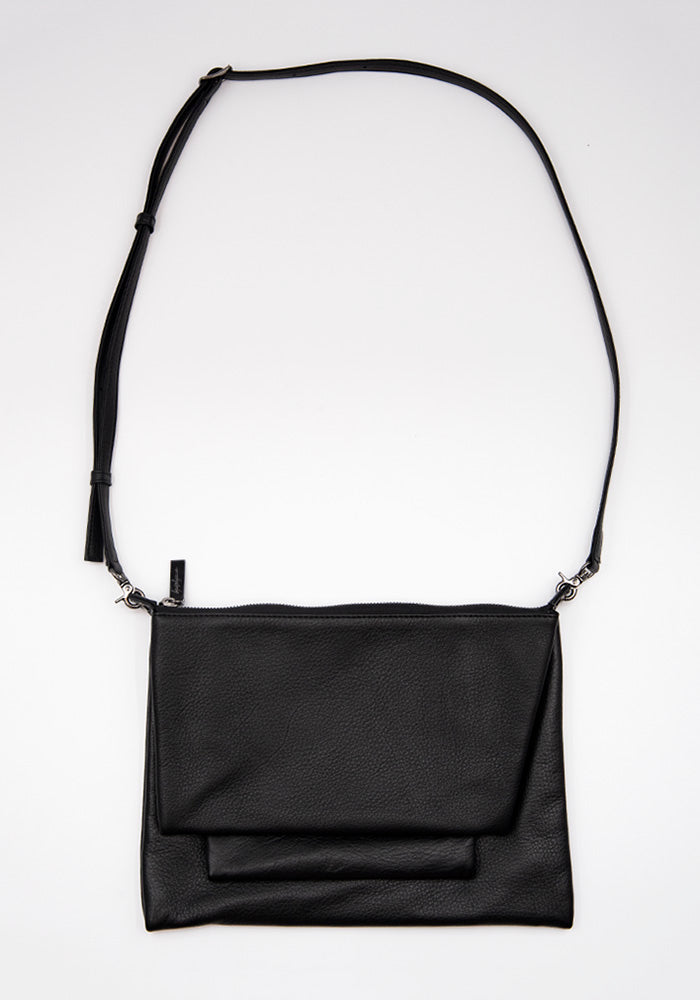 YOHJI YAMAMOTO DISCORD TRIPLE CLUTCH SHOULDER BAG BLACK